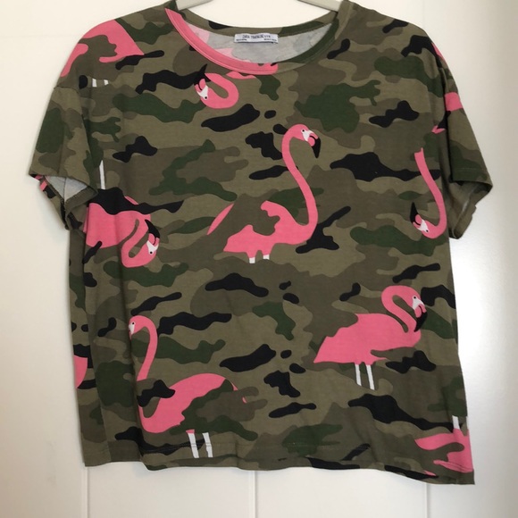 Camo flamingo t-shirt - Picture 1 of 2